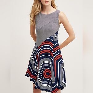 Women's Maeve Anthropologie Sleeveless Dress Size XS Blue White Orange